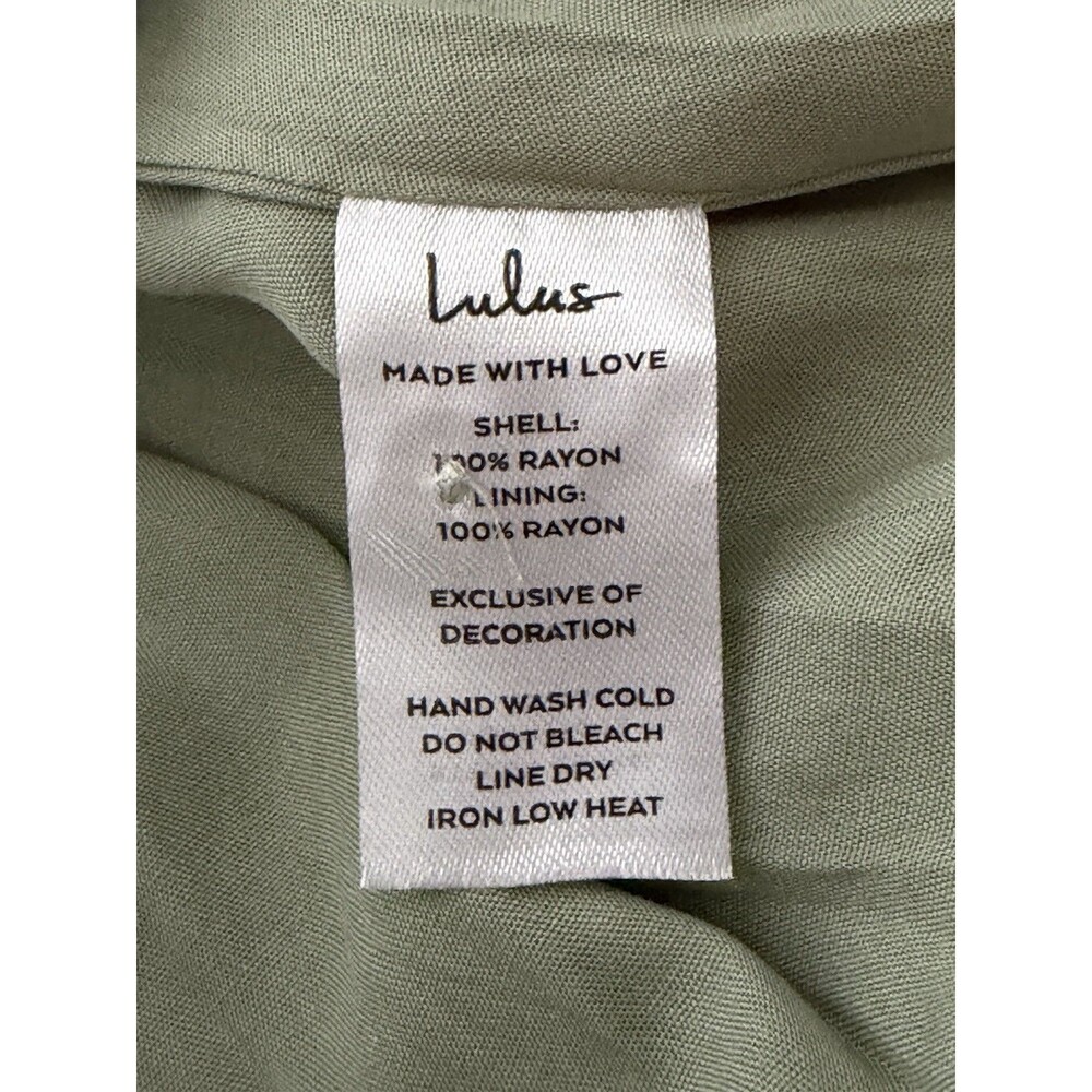 NWT Lulus Completely In Love Swiss Dot Button-Front Maxi Dress Sage Green Sz m - Picture 12 of 12